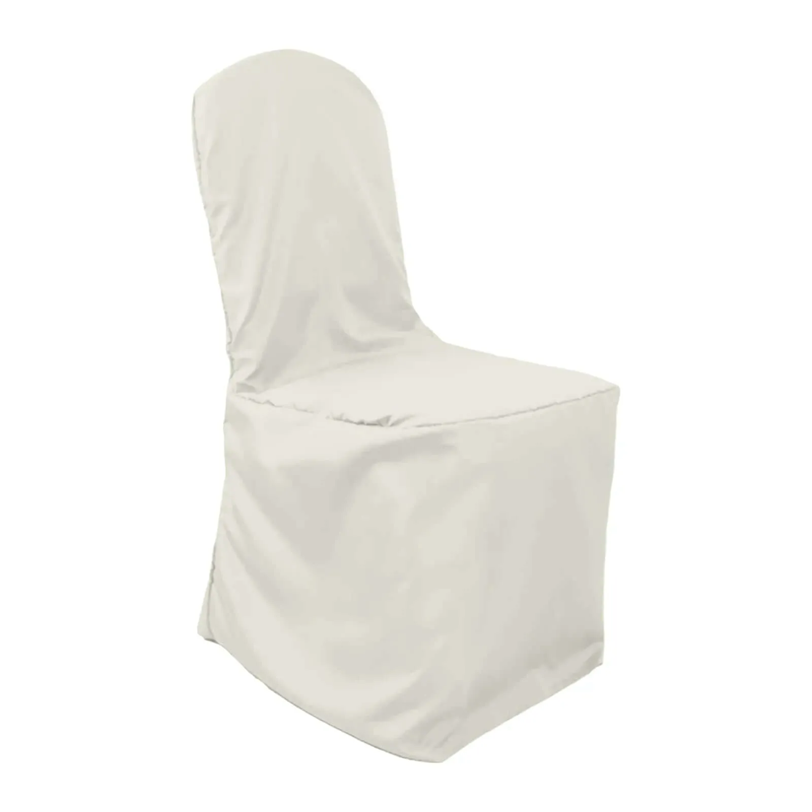 10 Pack Ivory Polyester Banquet Chair Covers, Reusable Stain Resistant Slip On Chair Covers