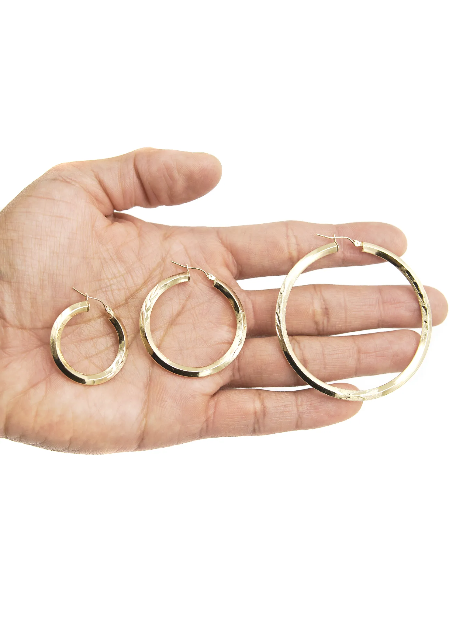 10K Womens Gold Hoop Earrings | Customizable Size