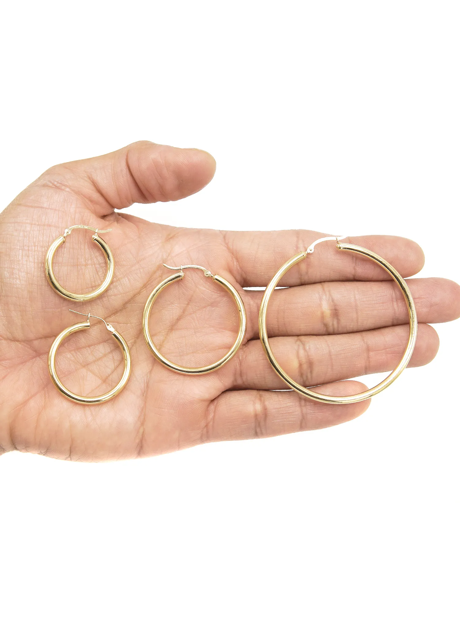 10K Womens Gold Hoop Earrings | Customizable Size