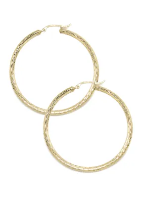 10K Womens Gold Hoop Earrings | Customizable Size