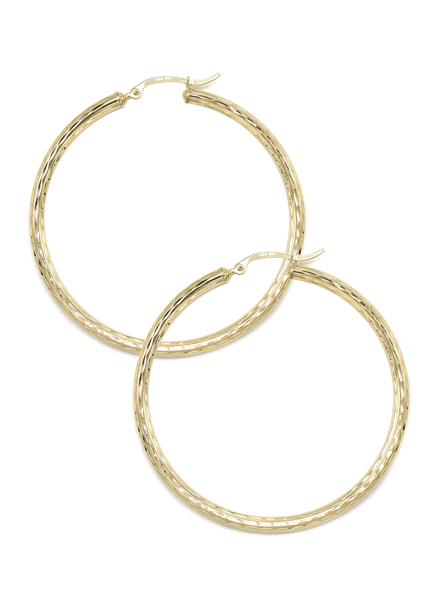 10K Womens Gold Hoop Earrings | Customizable Size