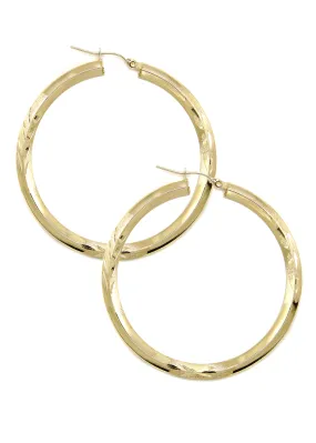 10K Womens Gold Hoop Earrings | Customizable Size