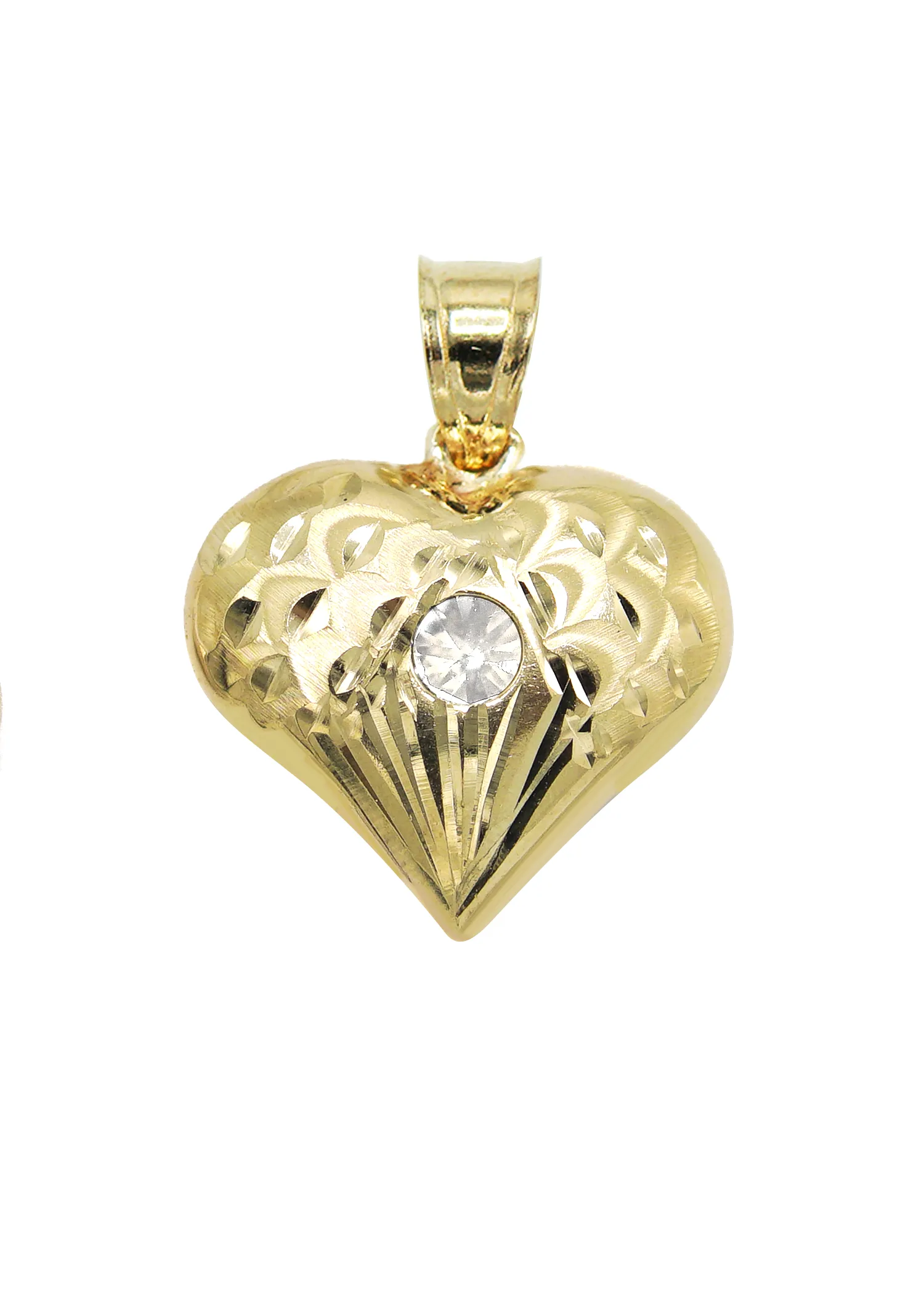 10K Yellow Gold Heart Pendant | Customizable Size