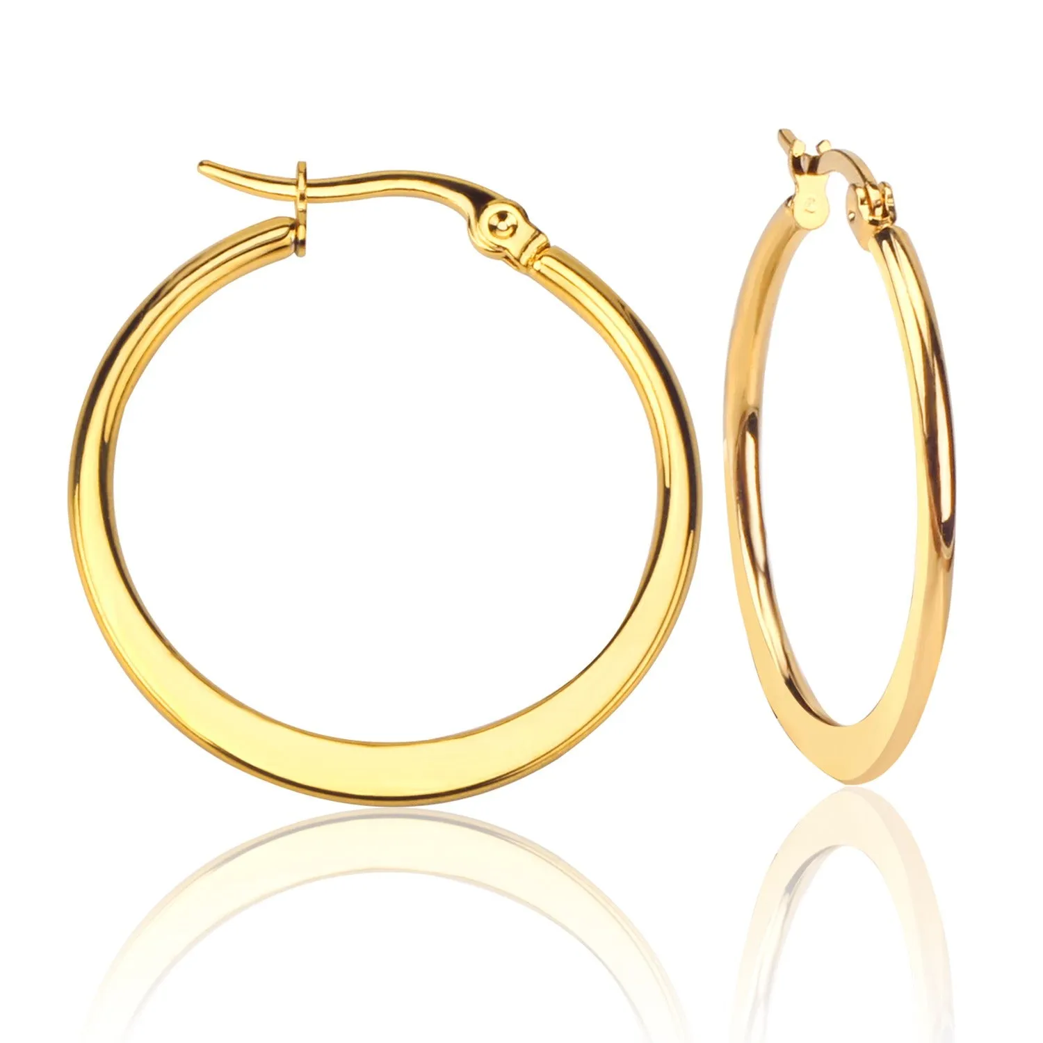 18K Gold PVD Chic Classic Hoops Earrings