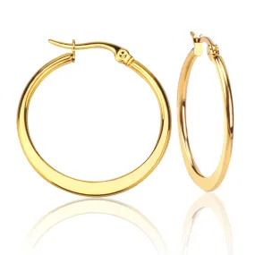 18K Gold PVD Chic Classic Hoops Earrings