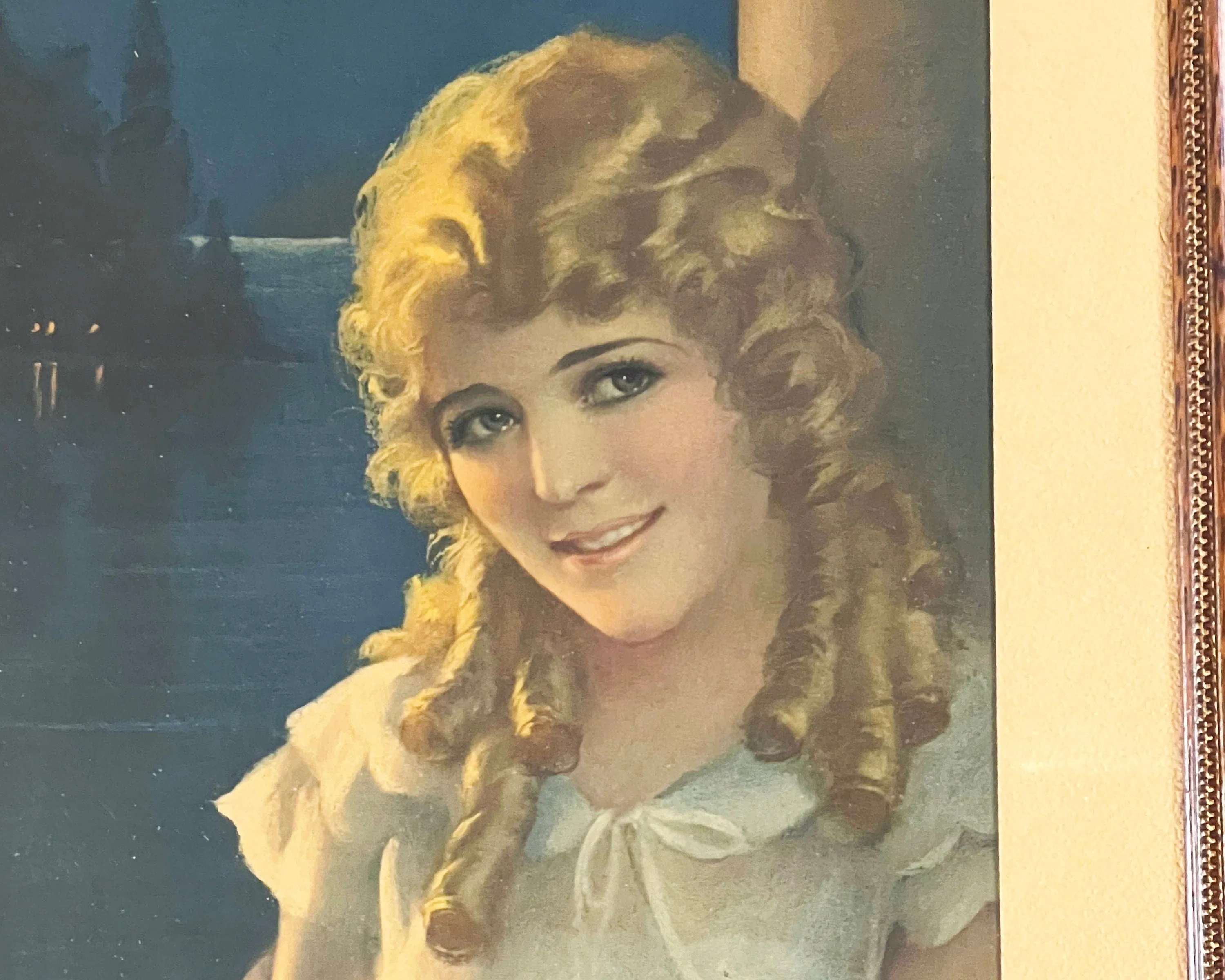 1923 Antique Mary Pickford Print by Gene Pressler for Pompeian Beauty Products