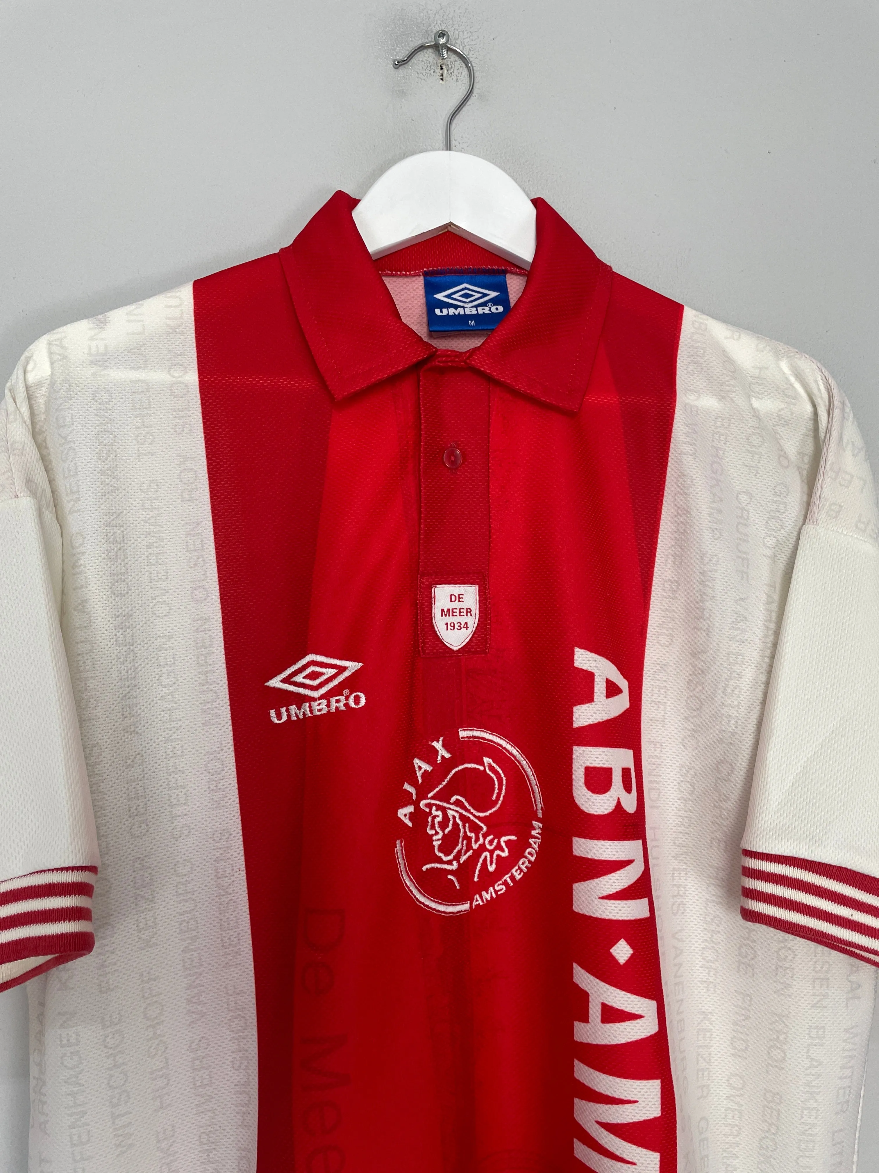 1995/96 AJAX *DE MEER* HOME SHIRT (M) UMBRO