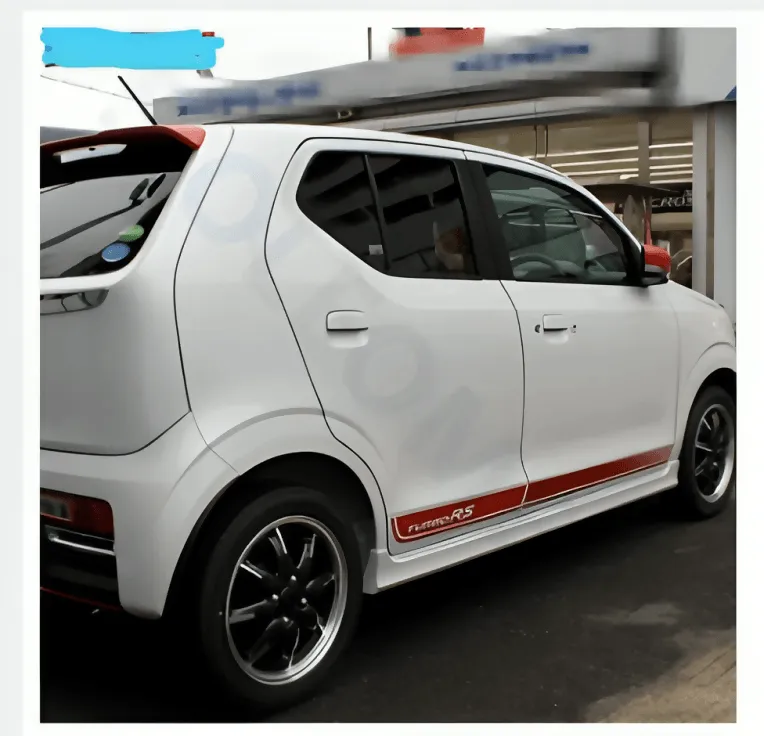 2PCS Turbo RS Side Skirt Stripes Car Styling Door Decor Stickers Auto Customized Body Decal Racing SportFor Suzuki ALTO