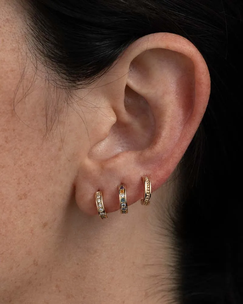 Abacus Pavé Hoops in 14k Yellow Gold with lab grown Diamonds