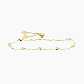 Adjustable Moon Cut Stazione Friendship Bracelet (Gold)