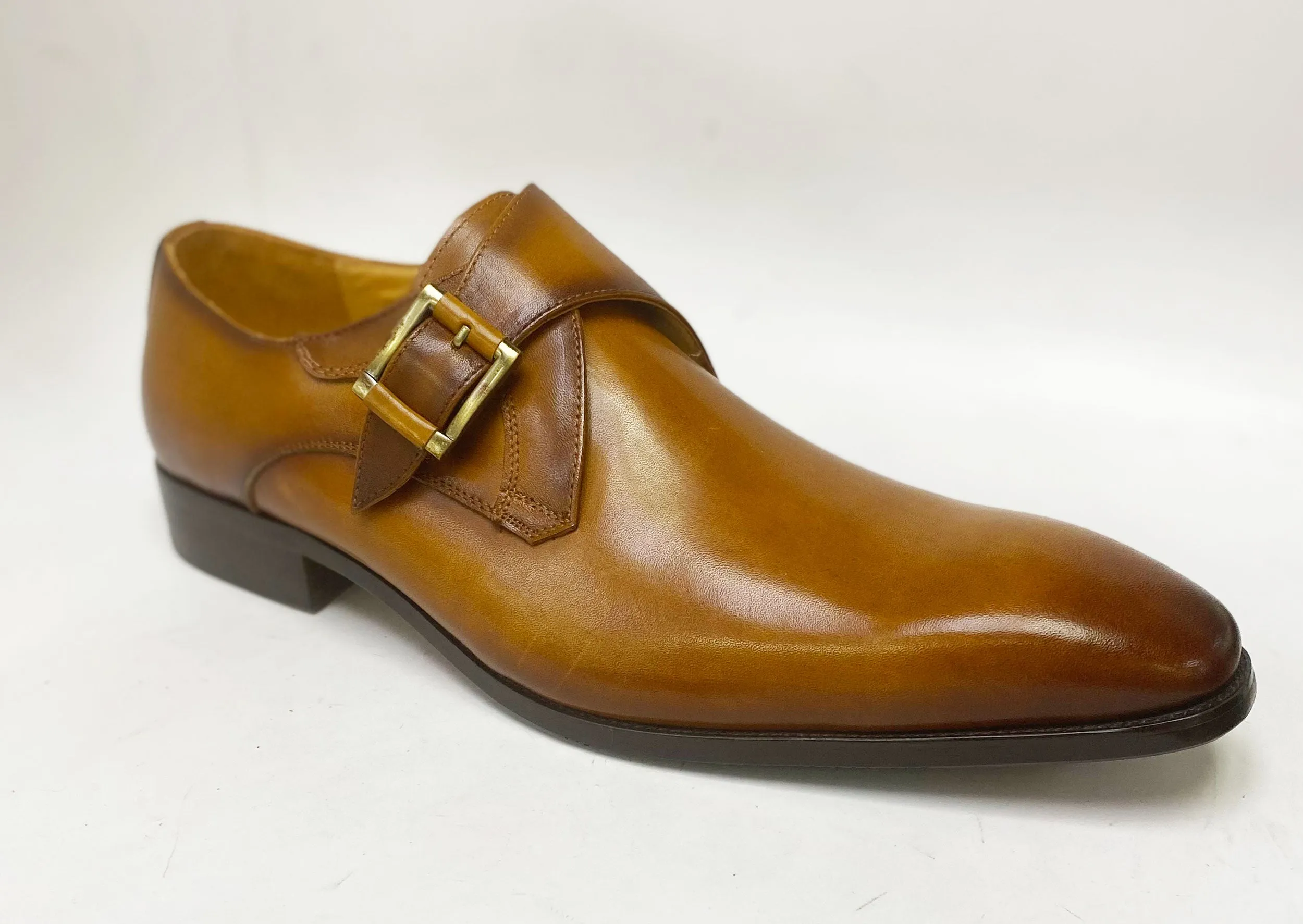 Burnished Calfskin Monkstrap Cognac