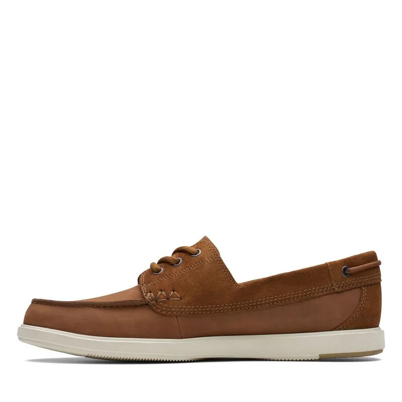 CLARKS | NAUTICOS HOMBRE | BRATTON BOAT DARK TAN NUBUCK | MARRÓN