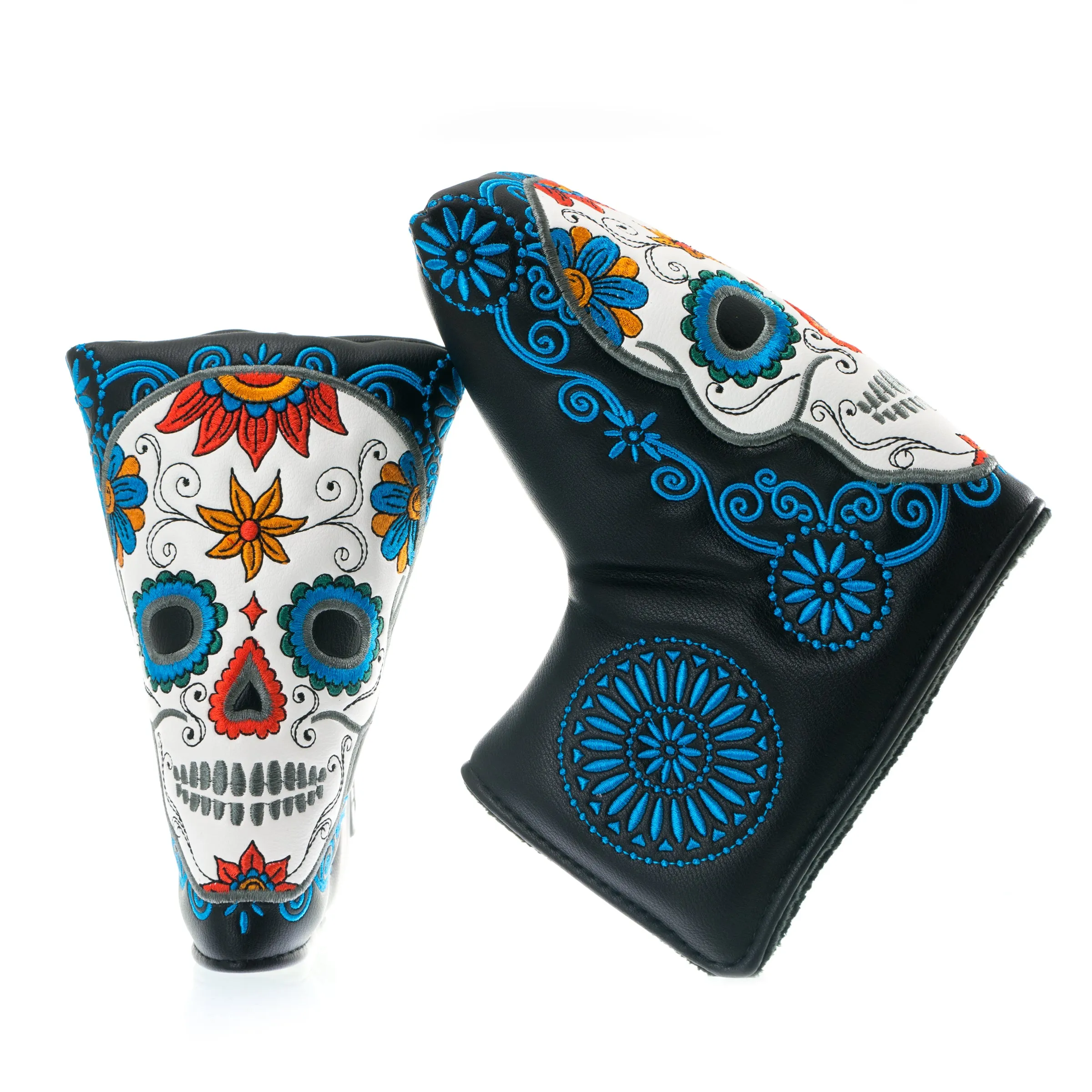 Dia de los Muertos Sugar Skull Blade and Mid Mallet Putter Headcover, Black