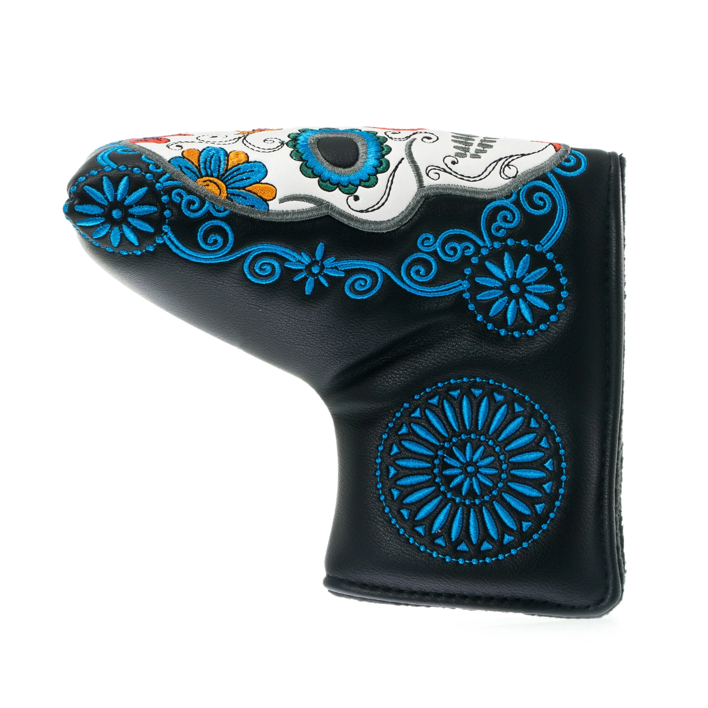 Dia de los Muertos Sugar Skull Blade and Mid Mallet Putter Headcover, Black