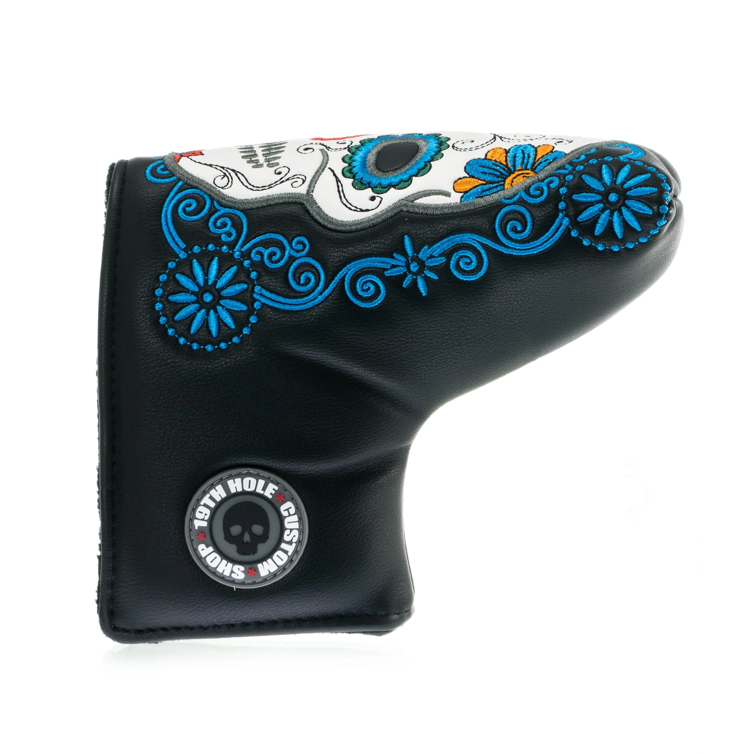 Dia de los Muertos Sugar Skull Blade and Mid Mallet Putter Headcover, Black