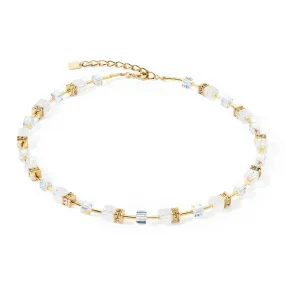 GeoCUBE Iconic Nature Gold White Necklace