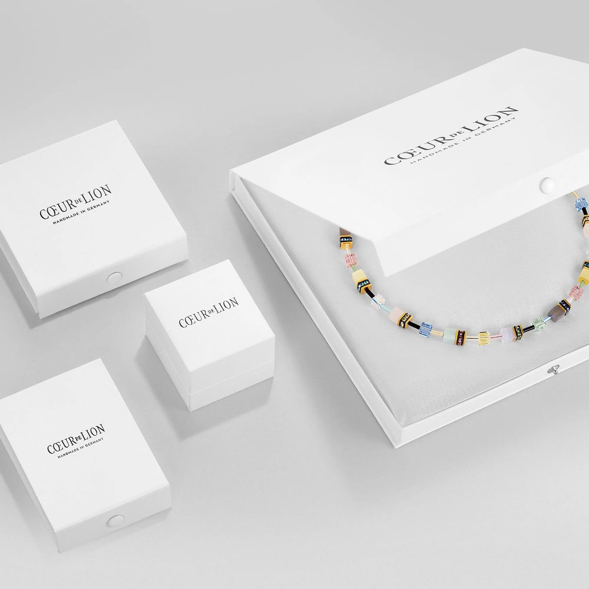 GeoCUBE Iconic Nature Gold White Necklace