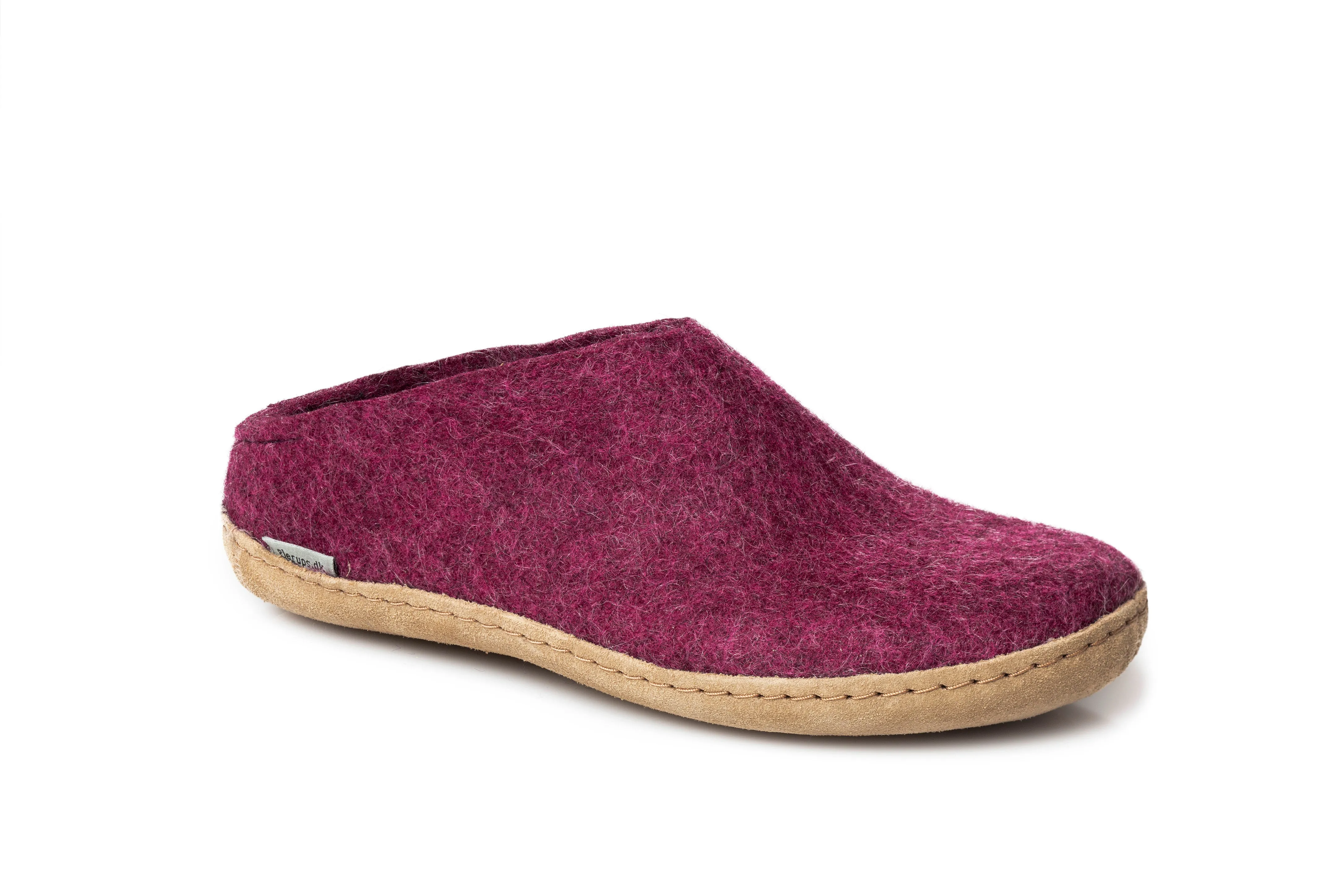 Glerups Slip On Leather Sole Cranberry