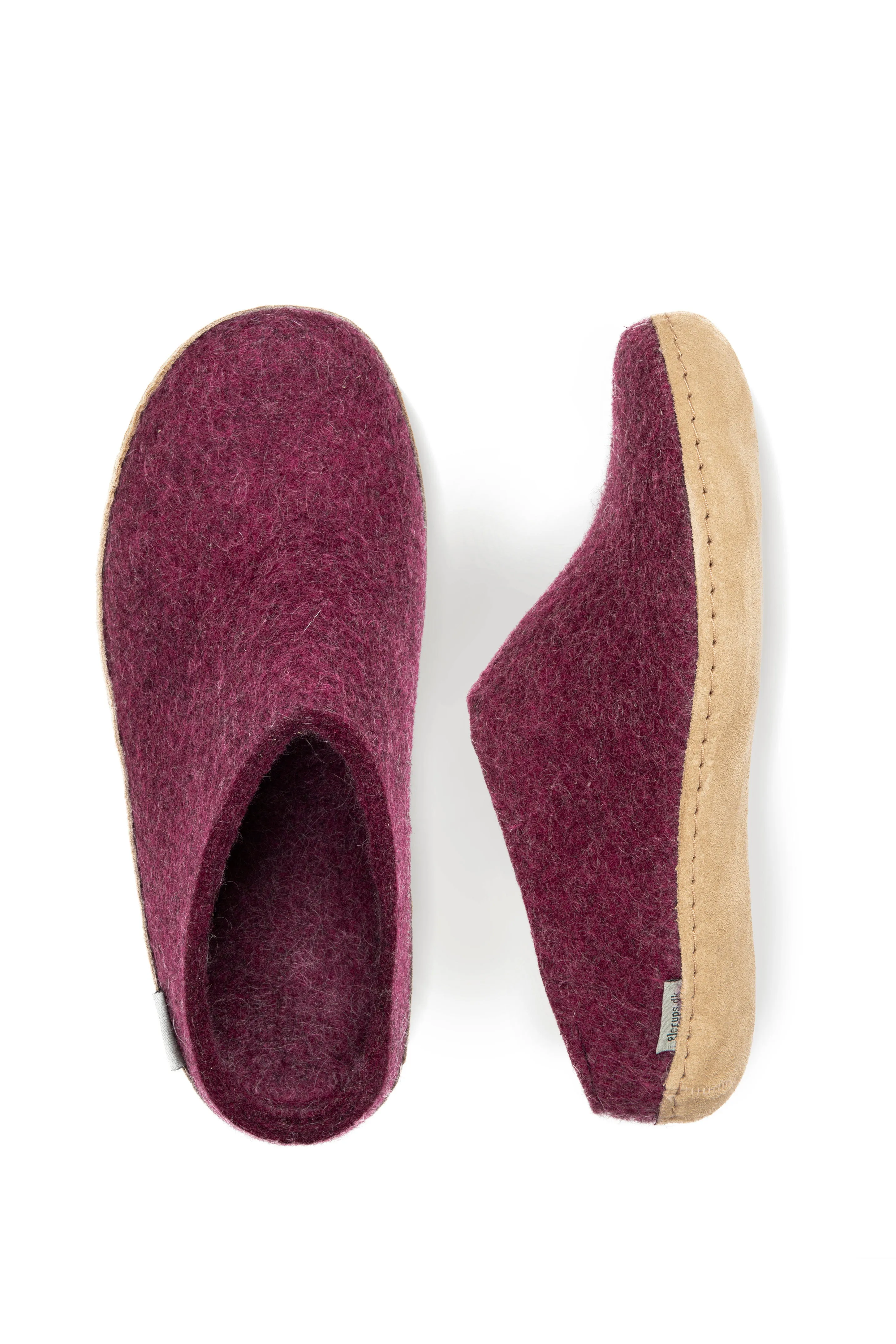 Glerups Slip On Leather Sole Cranberry