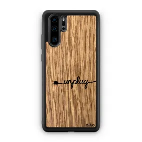 Huawei P40, P30 Pro, P30 Lite Wooden Case - Unplug Design | Oak Wood | Lightweight, Hand Crafted, Carved Phone Case