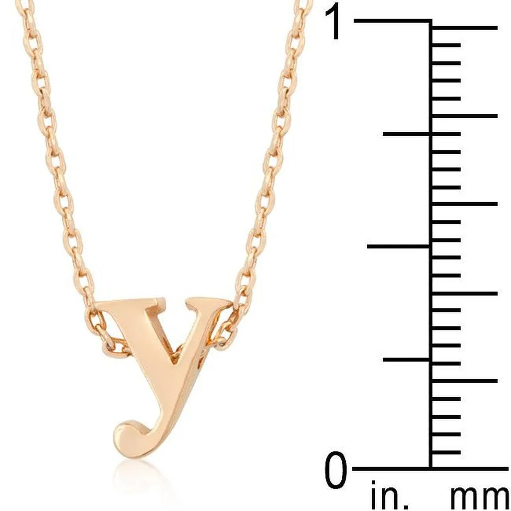 Initial Y Rose Gold Pendant