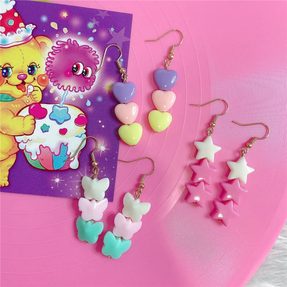 INS CUTE ''HEART & STAR & BUTTERFLY'' EARRINGS BY07238