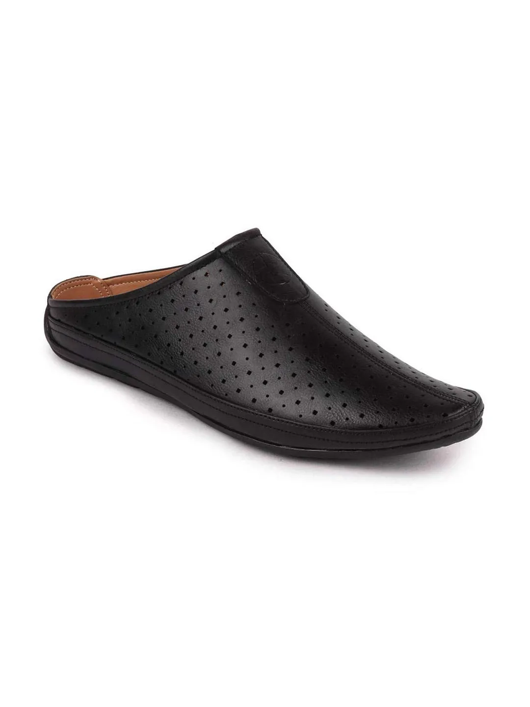 Men Black Ethnic Slip-On Juttis