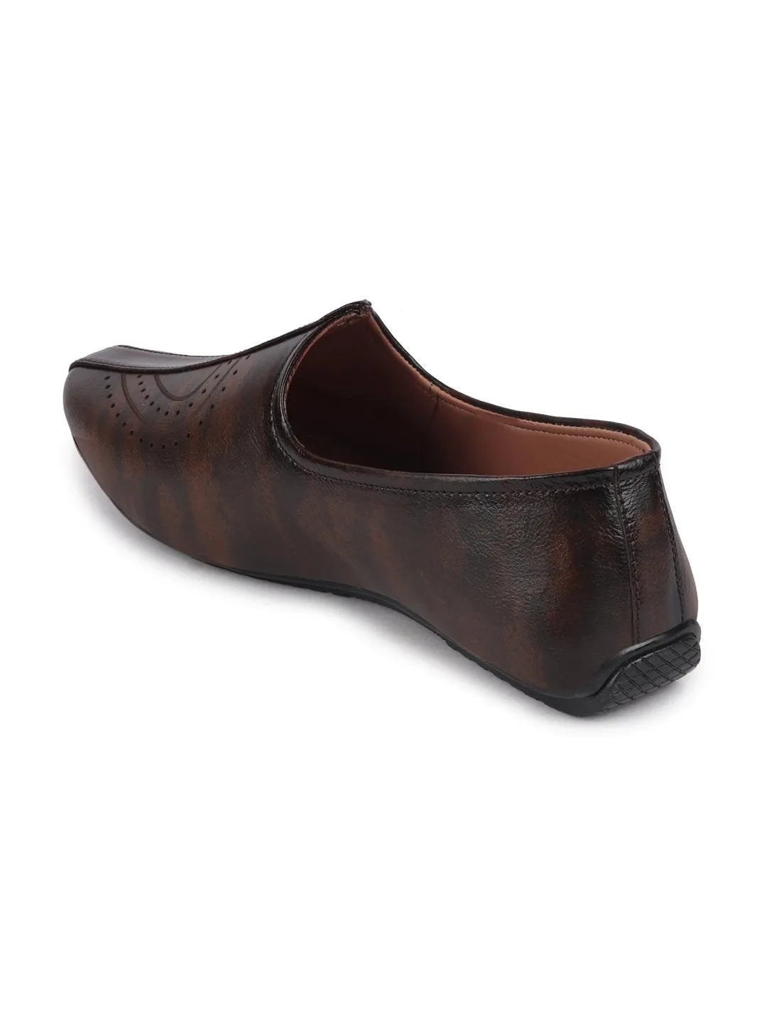 Men Brown Ethnic Slip-On Fashion Style Jutis & Mojaris