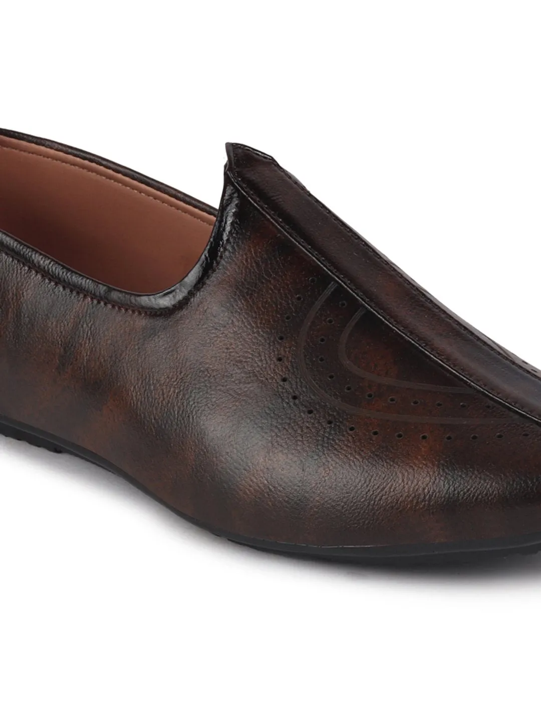 Men Brown Ethnic Slip-On Fashion Style Jutis & Mojaris