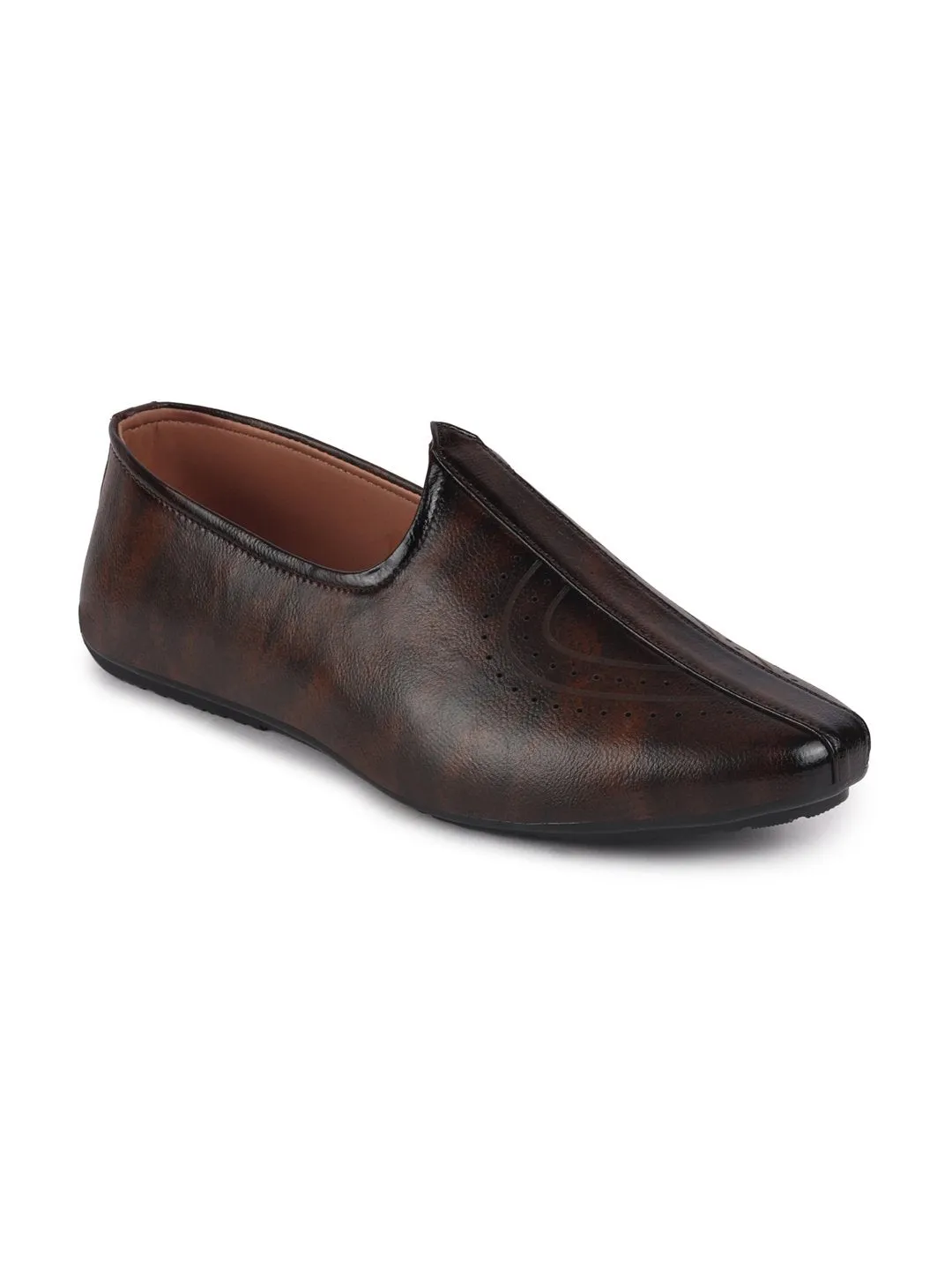 Men Brown Ethnic Slip-On Fashion Style Jutis & Mojaris