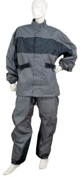 Mens REVOLUTION GEAR Grey 2-Tone Nylon Rainsuit