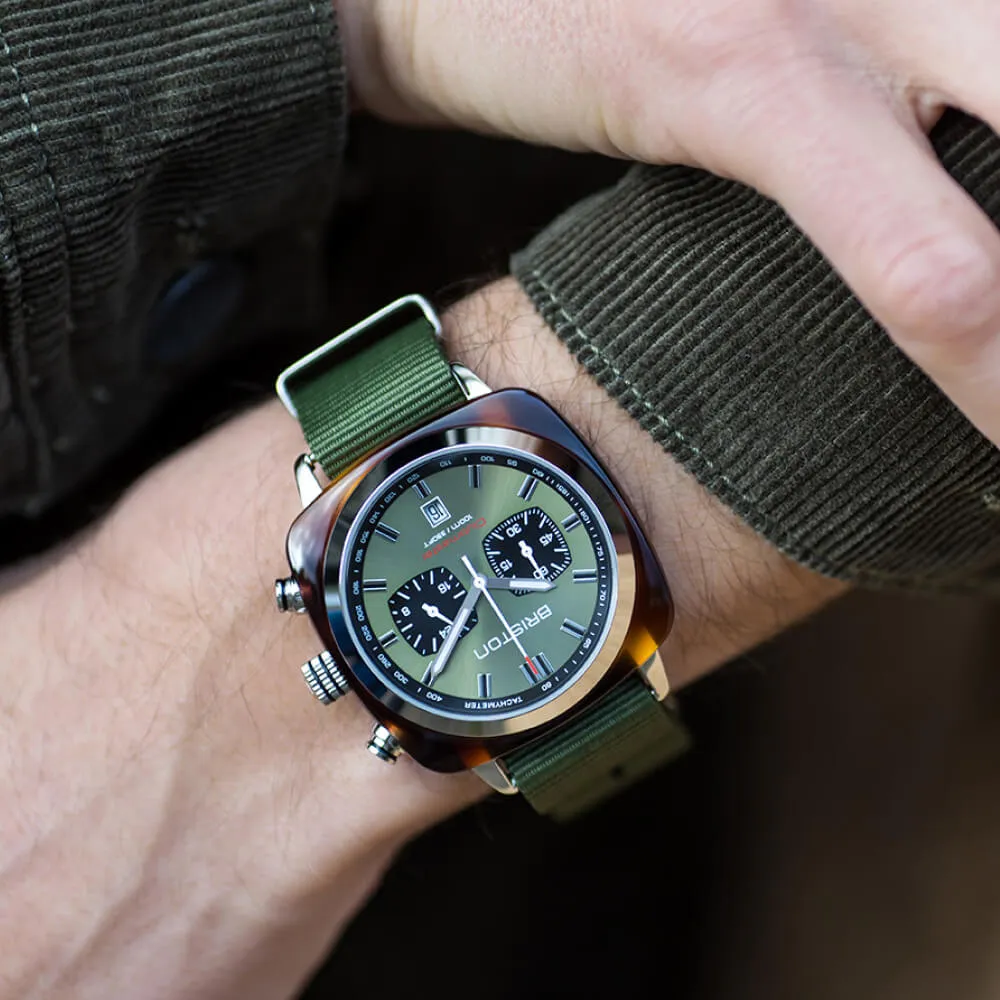 MONTRE BRISTON - CLUBMASTER SPORT ACÉTATE - VERT OLIVE