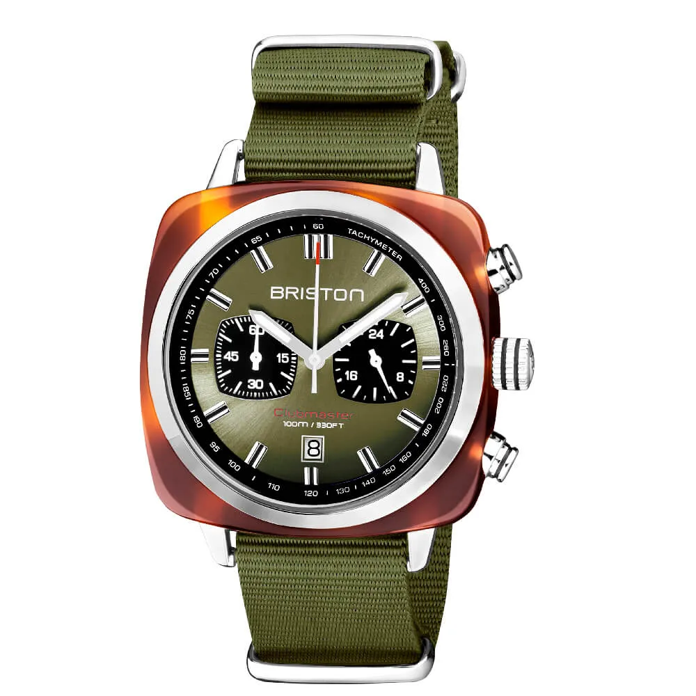 MONTRE BRISTON - CLUBMASTER SPORT ACÉTATE - VERT OLIVE