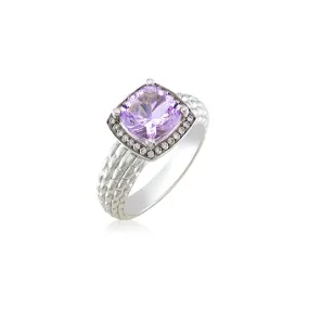 Pietra Collection Petite Rose de France and Diamond Ring