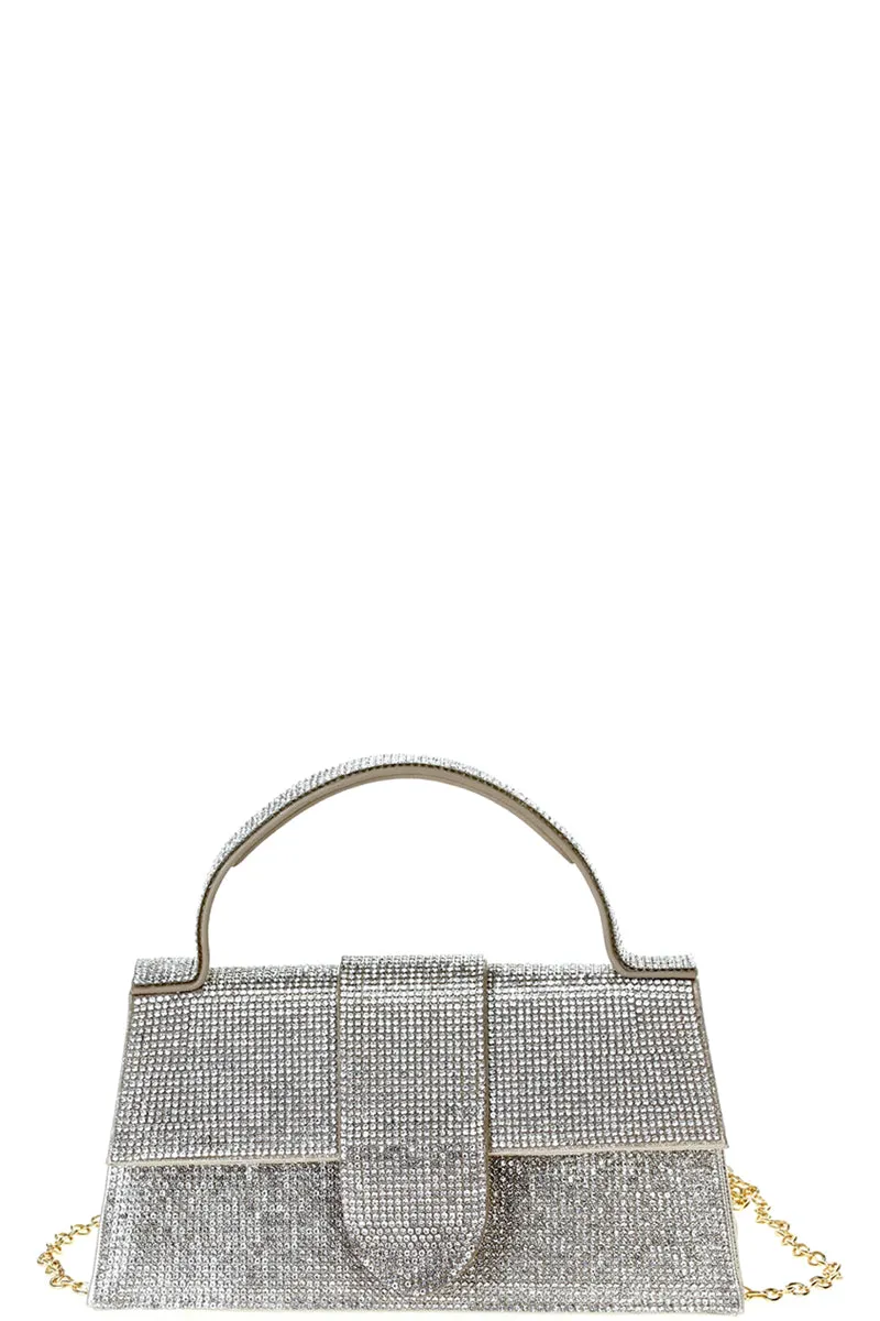 RHINESTONE ALLOVER CHIC DESIGN HANDLE BAG