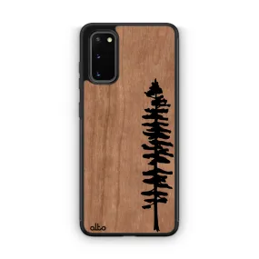 Samsung S22, S21, S20 FE Wooden Case - Sitka Design | Cherry Wood | Lightweight, Hand Crafted, Carved Phone Case