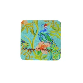 Walter Knabe Coaster Set Holiday Peacock